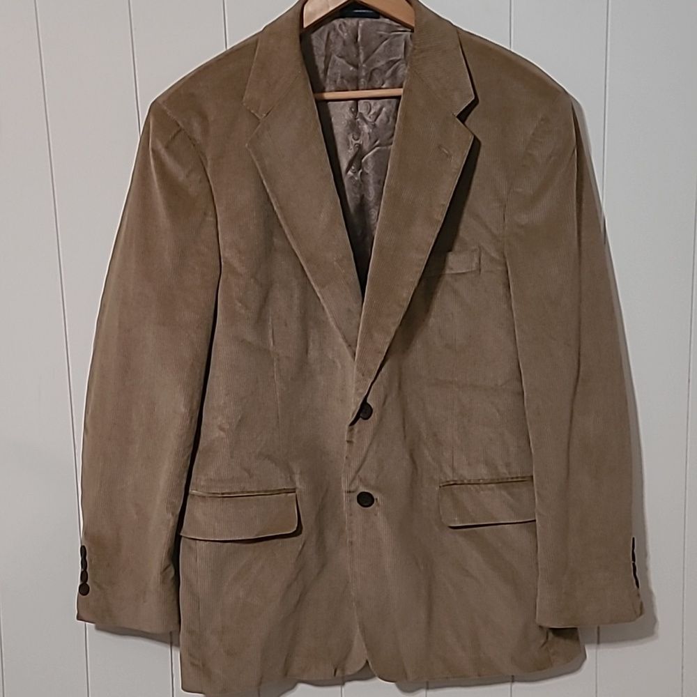 Vintage Stafford Corduroy Blazer Mens Sports Coat 42R Camel Brown